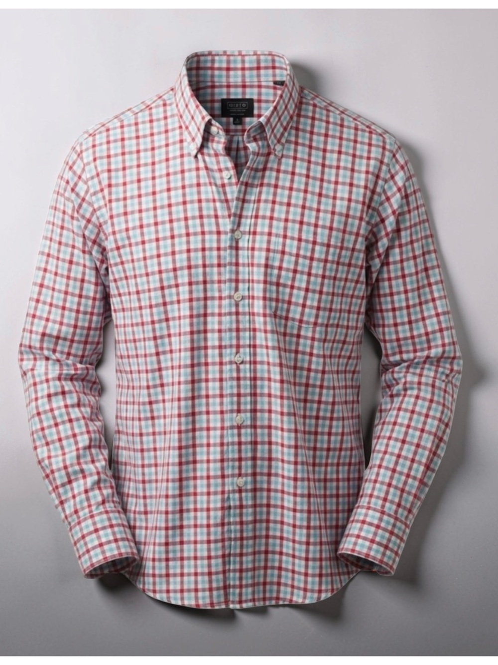 Mirto Men's Gingham Check Button-Down Shirt | Red & Blue | Luxury | Spain | XXL
